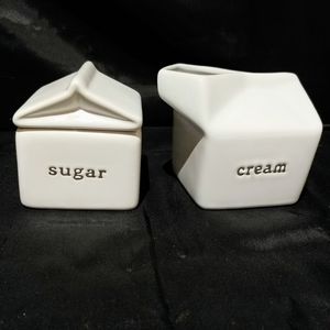 Signature Ceramic Milk Carton Sugar & Creamer Set